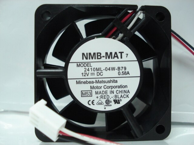 NMB 2410ML-04W-B79 60x60x25mm 12V DC 0.58A 3-Wire Axial Cooling Fan