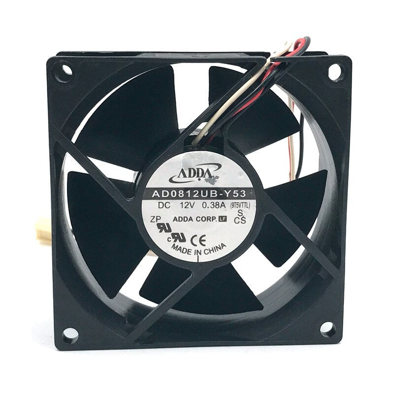 ADDA AD0812UB-Y53 80x80x38mm 12V DC 0.38A 3-Wire Axial Cooling Fan