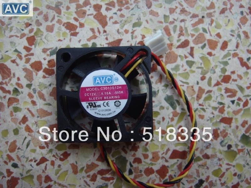 AVC C3010S12H 30x30x10mm 12V DC Axial Cooling Fan