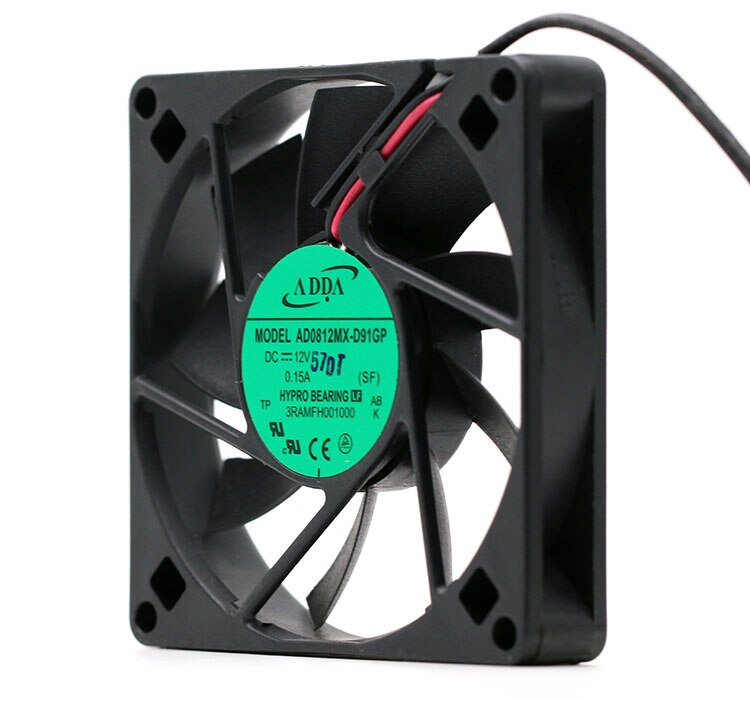 ADDA AD0812MX-D91GP 12V DC 0.15A 2-Wire Axial Cooling Fan
