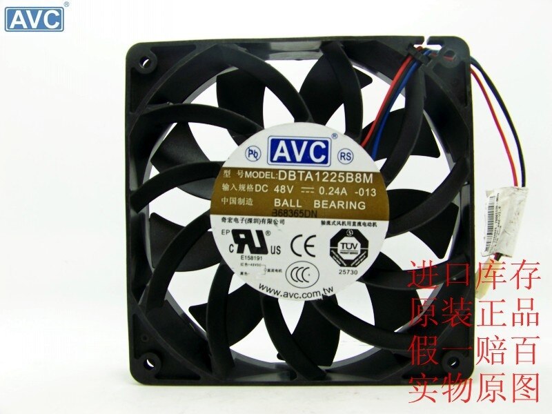 AVC DBTA1225B8M 120x120x25mm 48V DC 0.24A Axial Cooling Fan