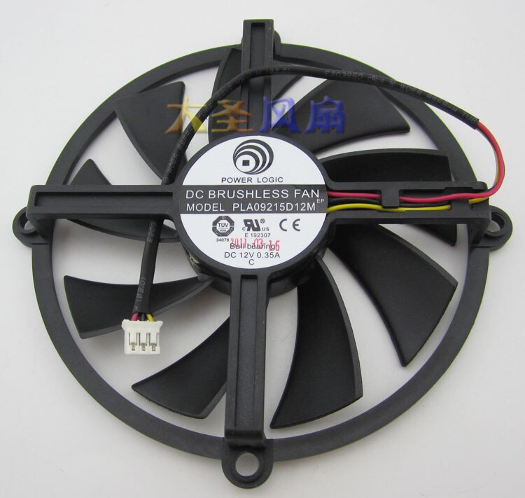 PLA09215D12M 92x92x15mm 12V DC 0.35A Axial Cooling Fan