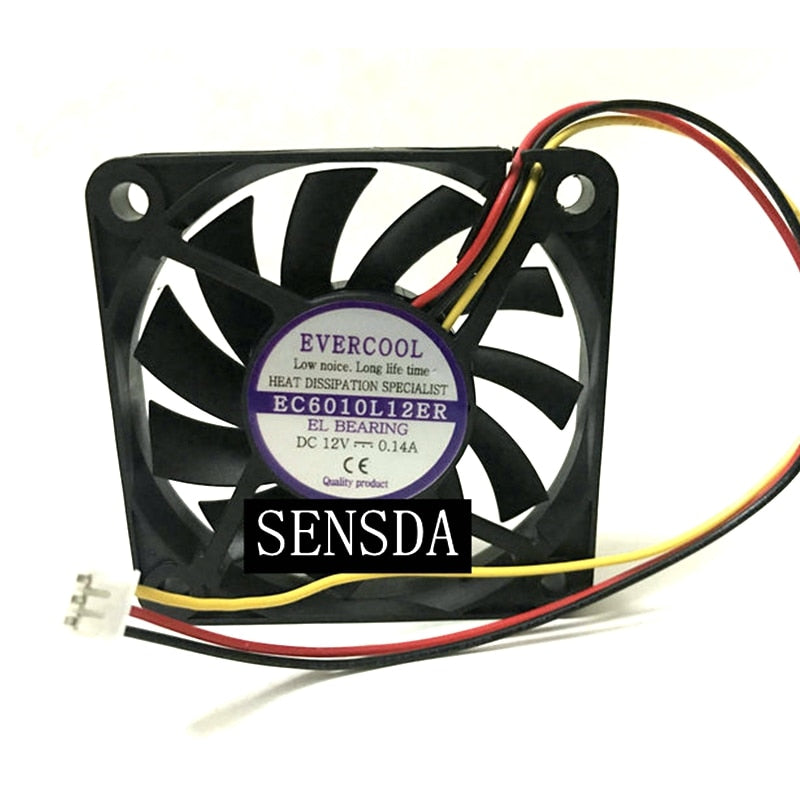 EC6010L12ER 60x60x10mm 12V DC 0.14A Axial Cooling Fan