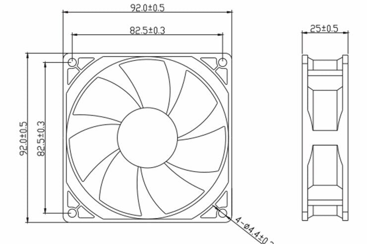 ADDA AD0912UB-A7BGL 92x92x25mm 12V DC Industrial Cooling Fan