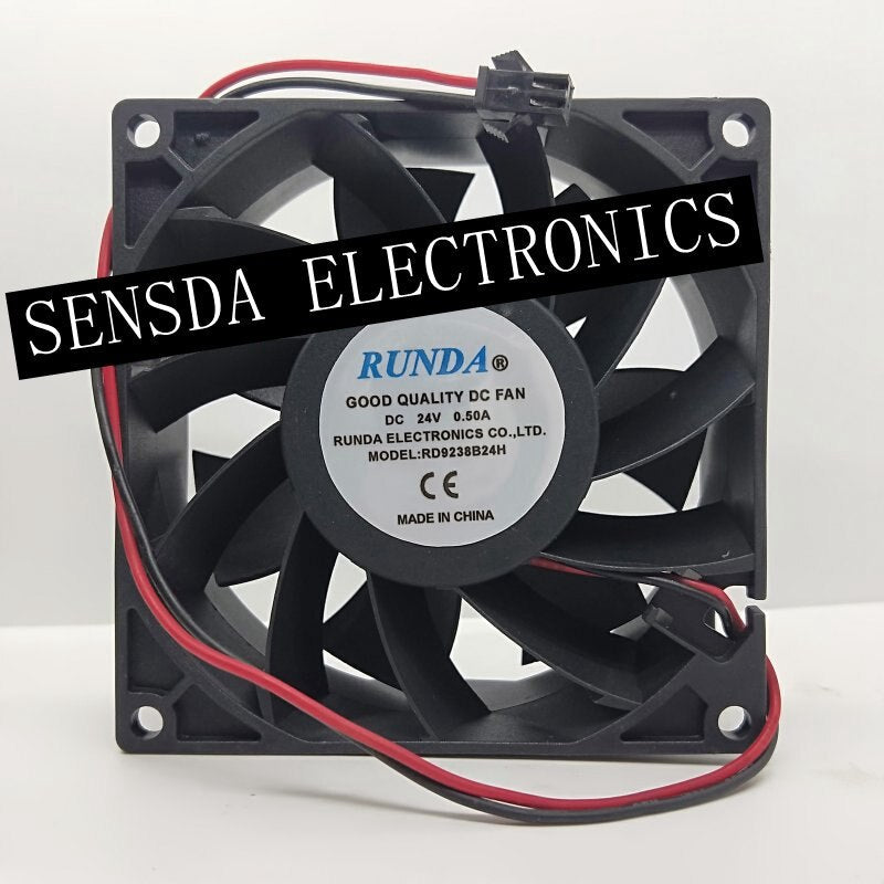 RD9238B24H RUNDA 90x90x38mm 24V DC 0.50A Axial Cooling Fan