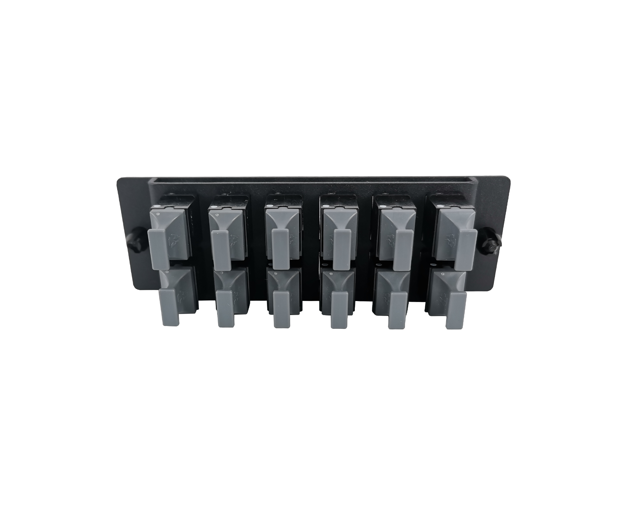 FHD Fiber Adapter Panel, OS2/OM3/OM4, 12x MTP? Key Up to Key Down (Black) Adapter, Ceramic Sleeve