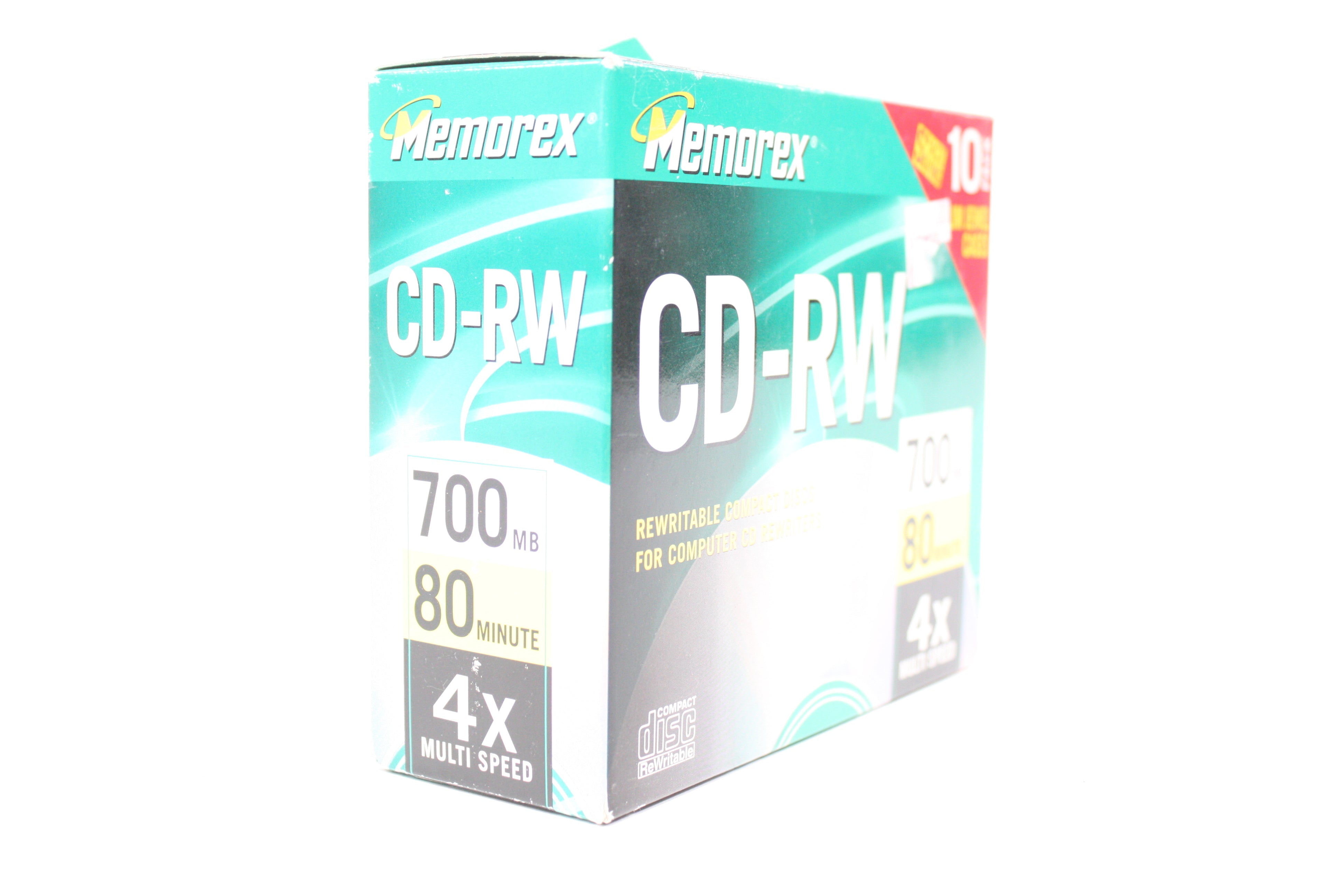 Memorex CD-RW Rewritable Compact Discs for Computer CD Rewriters 10 Pack