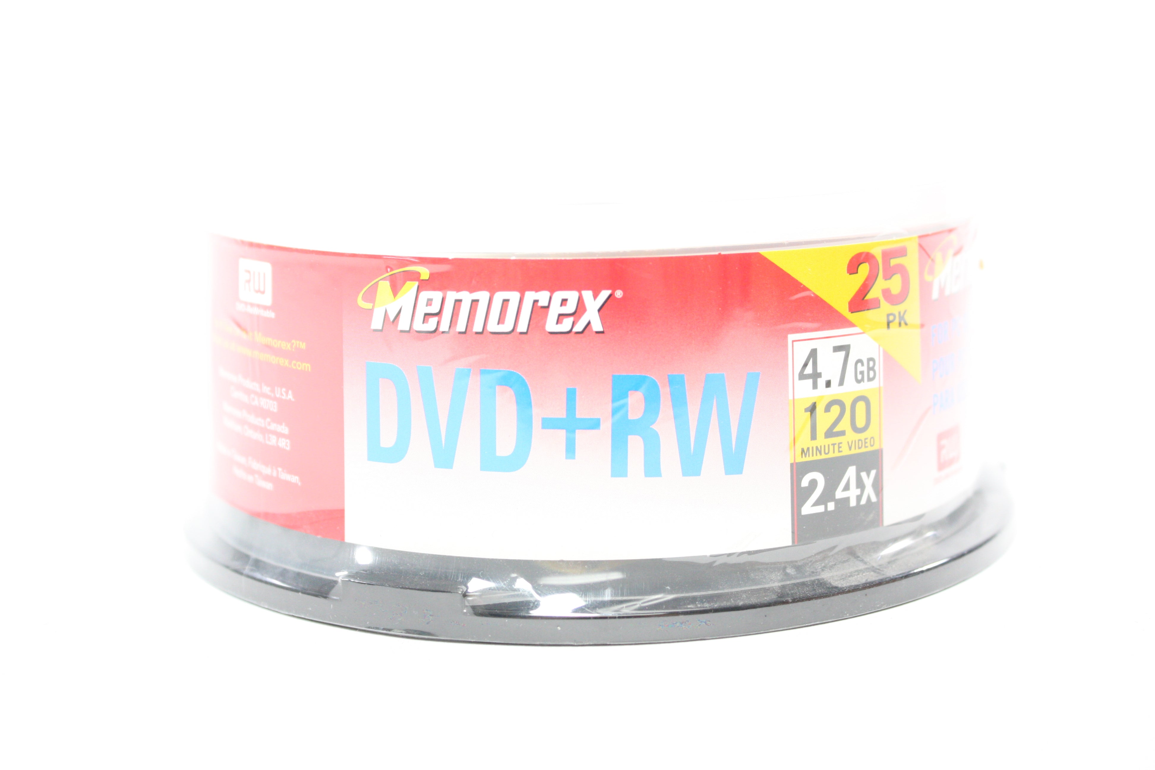 Memorex DVD+RW Rewritable 2.4x Discs 25 Pack (UNOPENED)