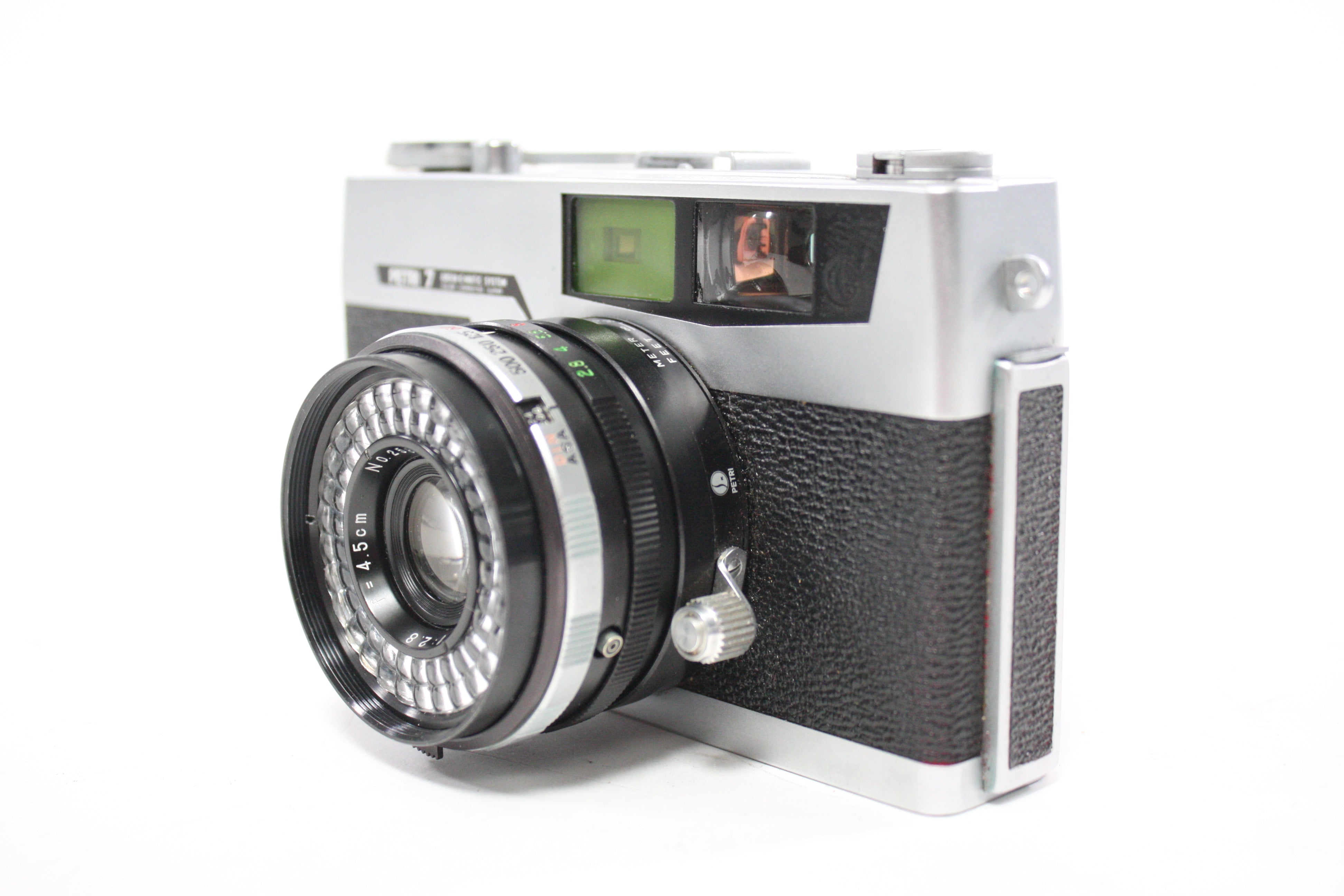 Petri 7 Green-O-Matic Color Corrected Super 35mm Rangefinder Camera