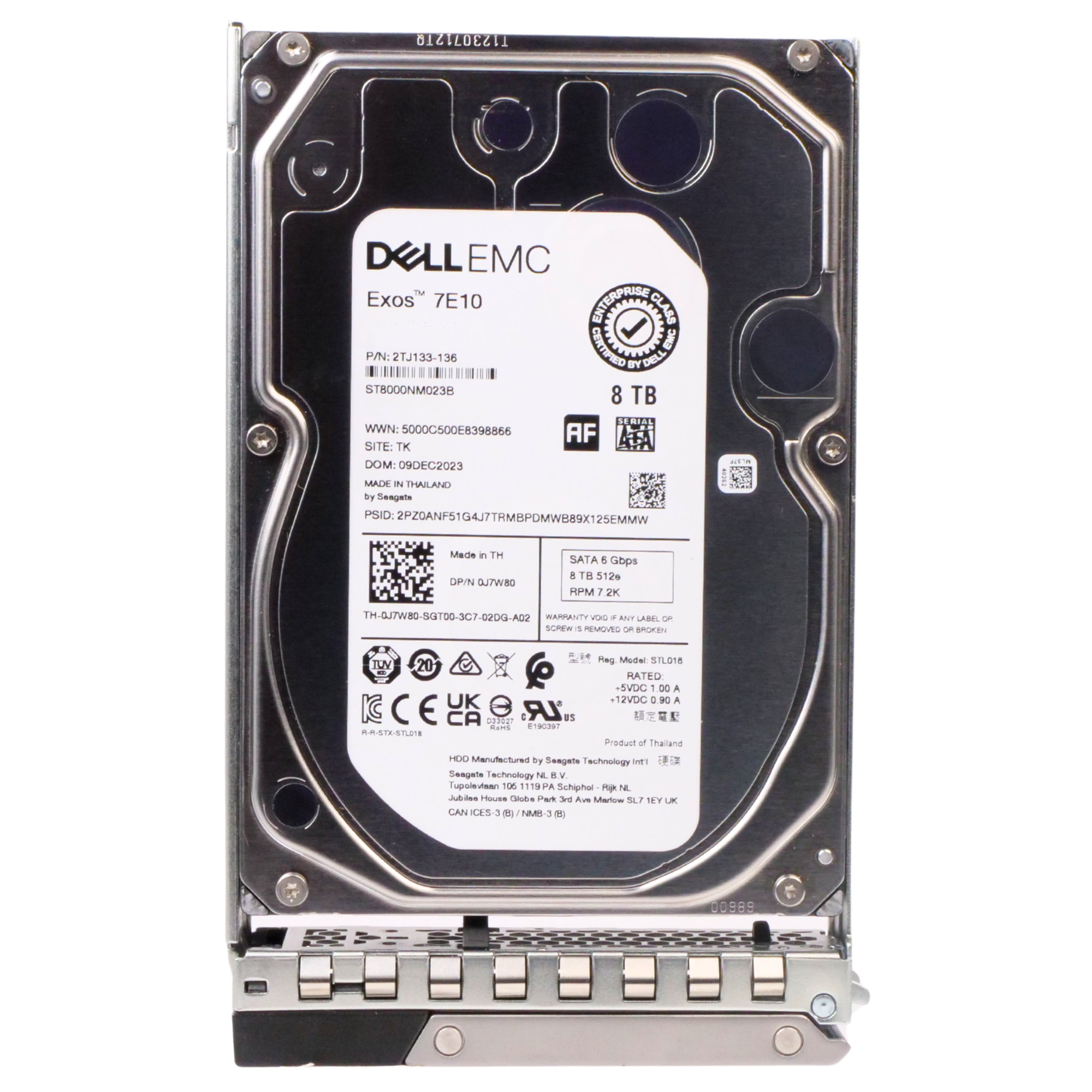 Dell G14 400-BLLE 8TB 7.2K RPM SATA 6Gb/s 512e 256MB 3.5in HDD