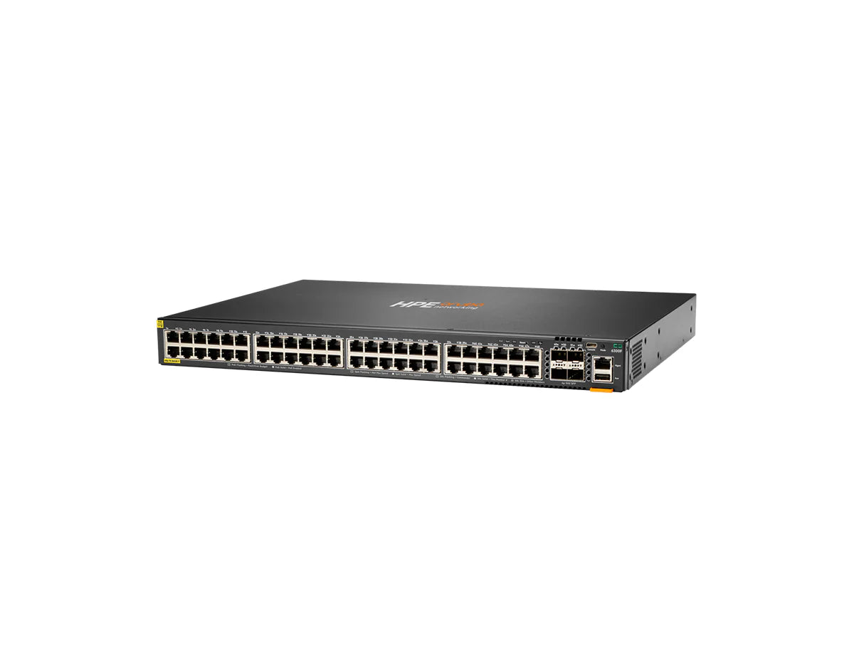 HPE Aruba Networking JL665A CX 6300F 48-Port 1GbE PoE+ Switch with 4‑port SFP56 Switch