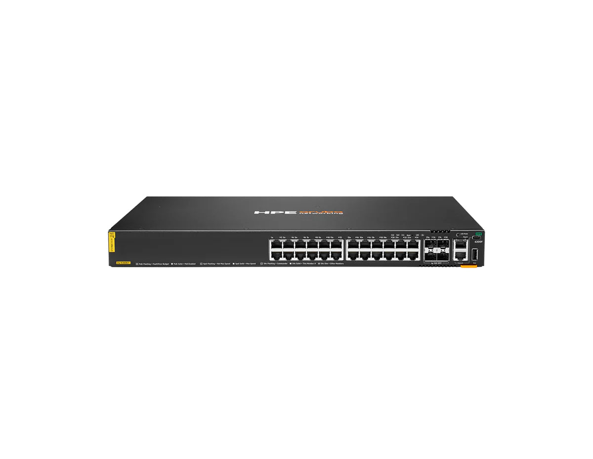 HPE Aruba Networking JL725B CX 6200F 24G Class‑4 PoE 4SFP+ 370W Switch