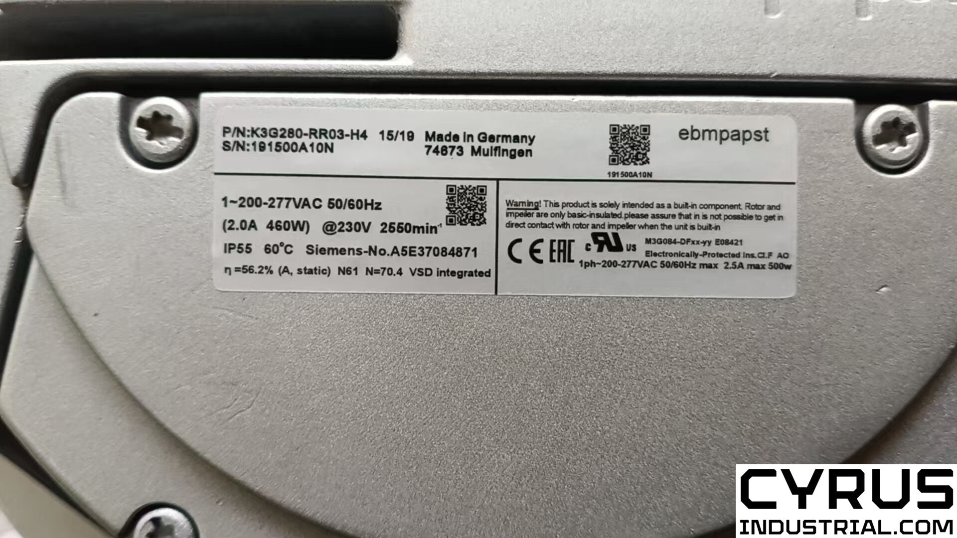 K3G280-RR03-H4 with mounting bracket (no housing