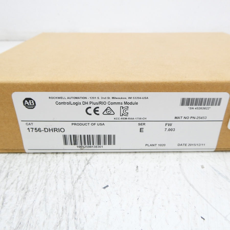 ALLEN BRADLEY 1756-DHRIO SER. E F/W 7.003 DATE: 2015 NSFS