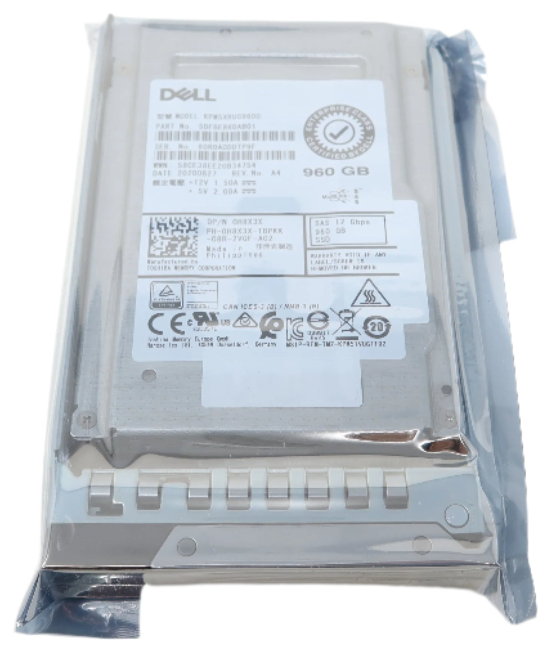 Dell 960GB SAS 2.5" 12G RI SSD KPM5XRUG960G 0H8X3X Gen14