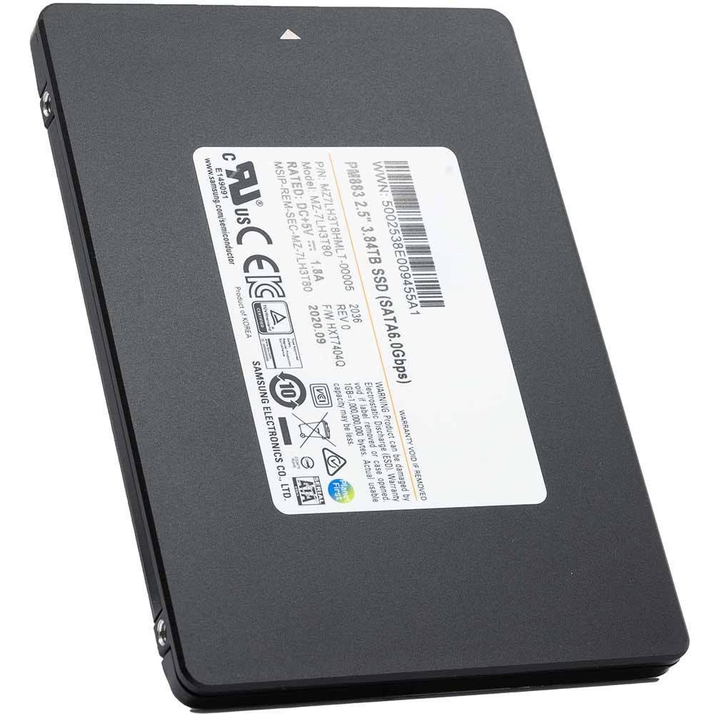 Samsung PM883 MZ7LH3T8HMLT 3.84TB SATA 6Gb/s 1.3 DWPD 2.5" Refurbished Enterprise SSD