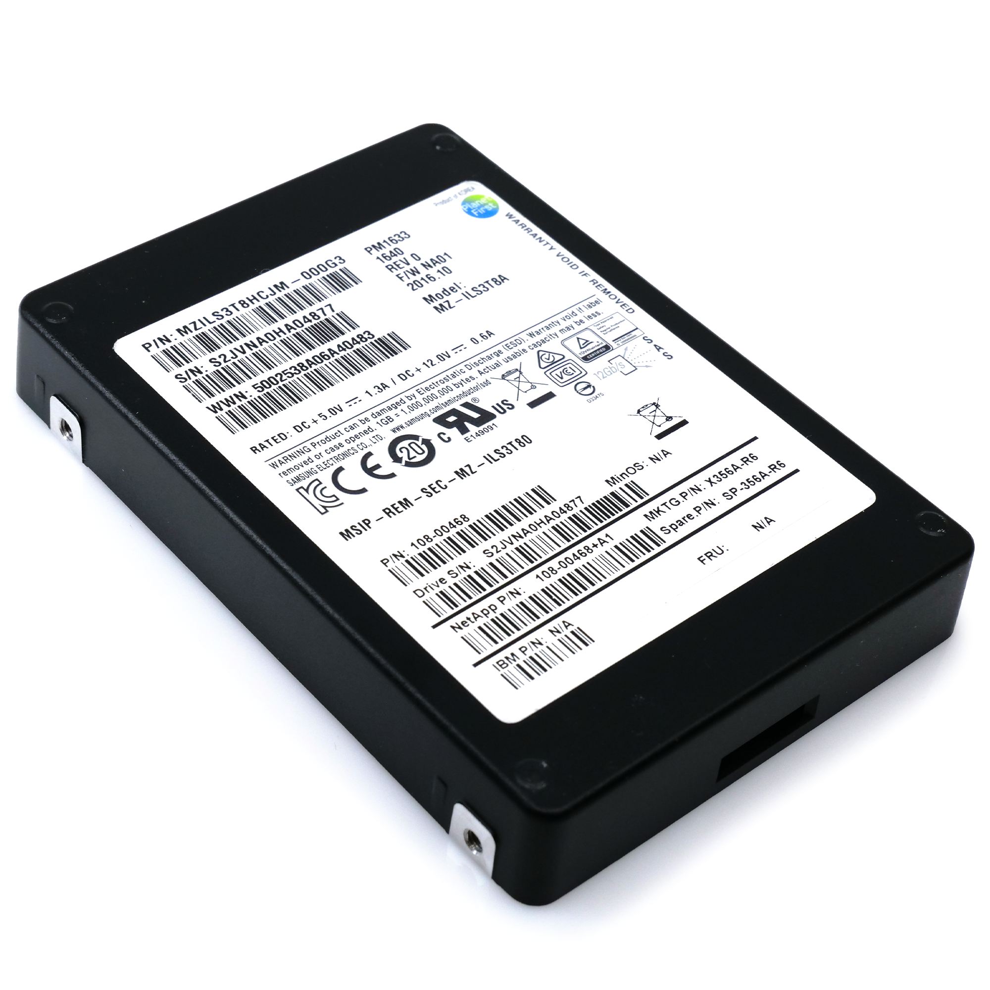 Samsung PM1633 MZILS3T8HCJM 3.84TB SAS 12Gb/s 512e 2.5in Refurbished Enterprise SSD