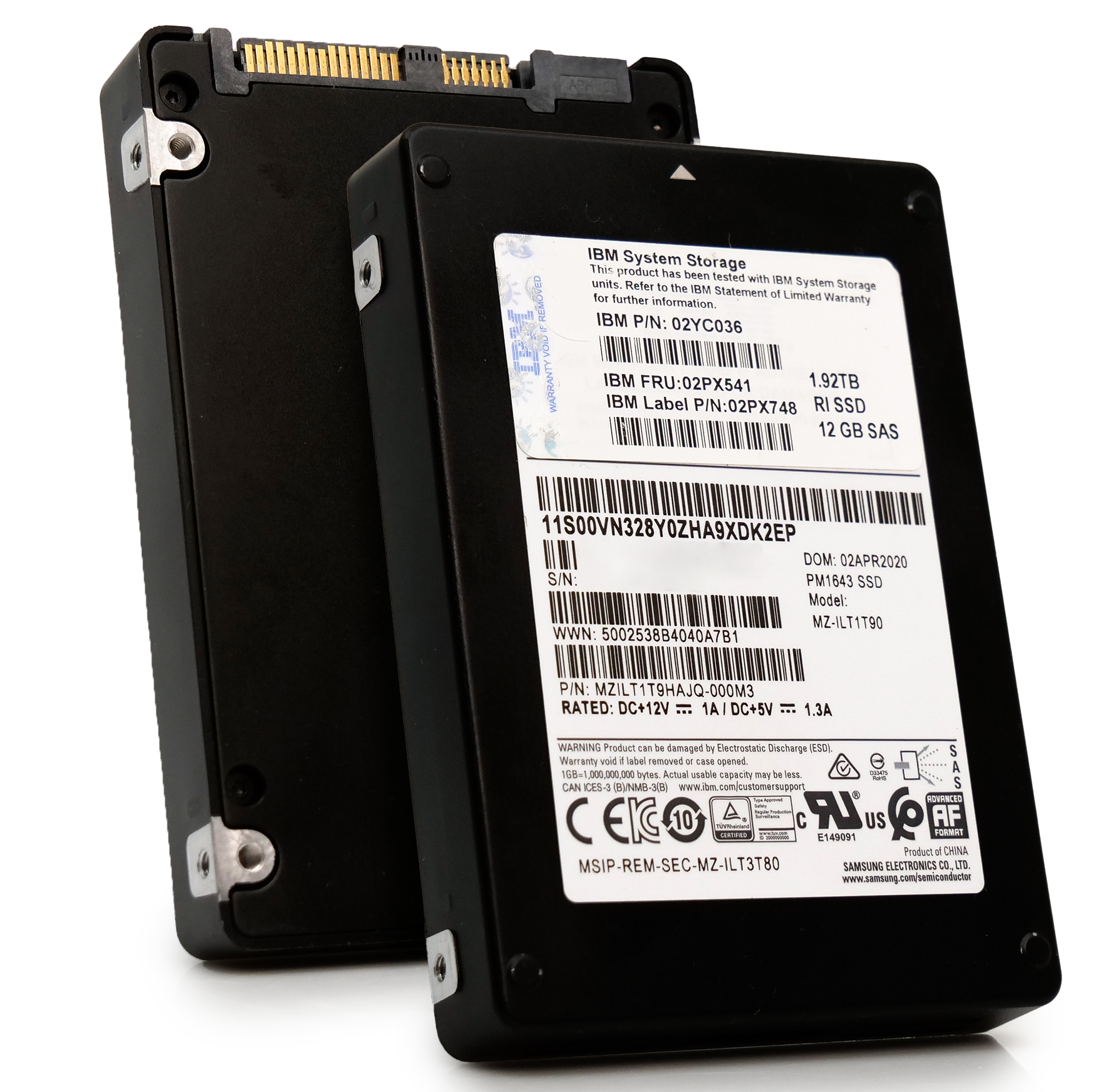 Samsung/IBM PM1643 MZILT1T9HAJQ 1.92TB 1 DWPD SAS-3 12Gb/s V-NAND 2.5in Recertified Solid State Drive