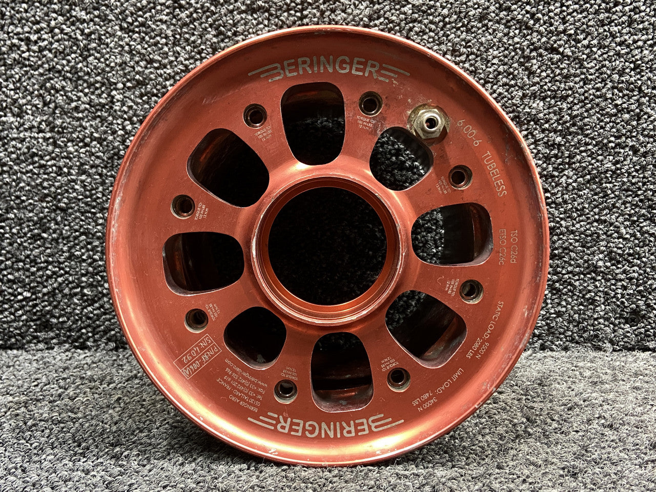 Beringer Wheel, 6.00-6", Beringer, Red RF-006(A