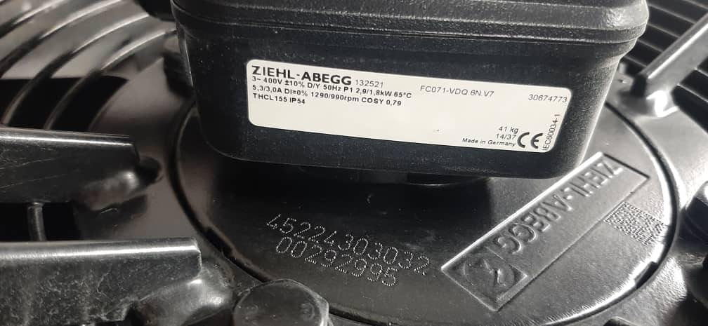FC071-VDQ.6N.V7 ZIEHL-ABEGG Axial Fan 3~400V 2.9/1.8kW 5.3/3.0A 1290/990rpm