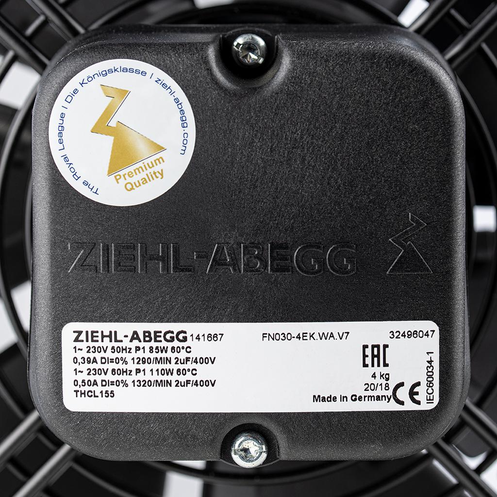 FN030-4EK.WA.V7 ZIEHL-ABEGG Axial Fan 0.09kW 230/V 0.39A 1290rpm