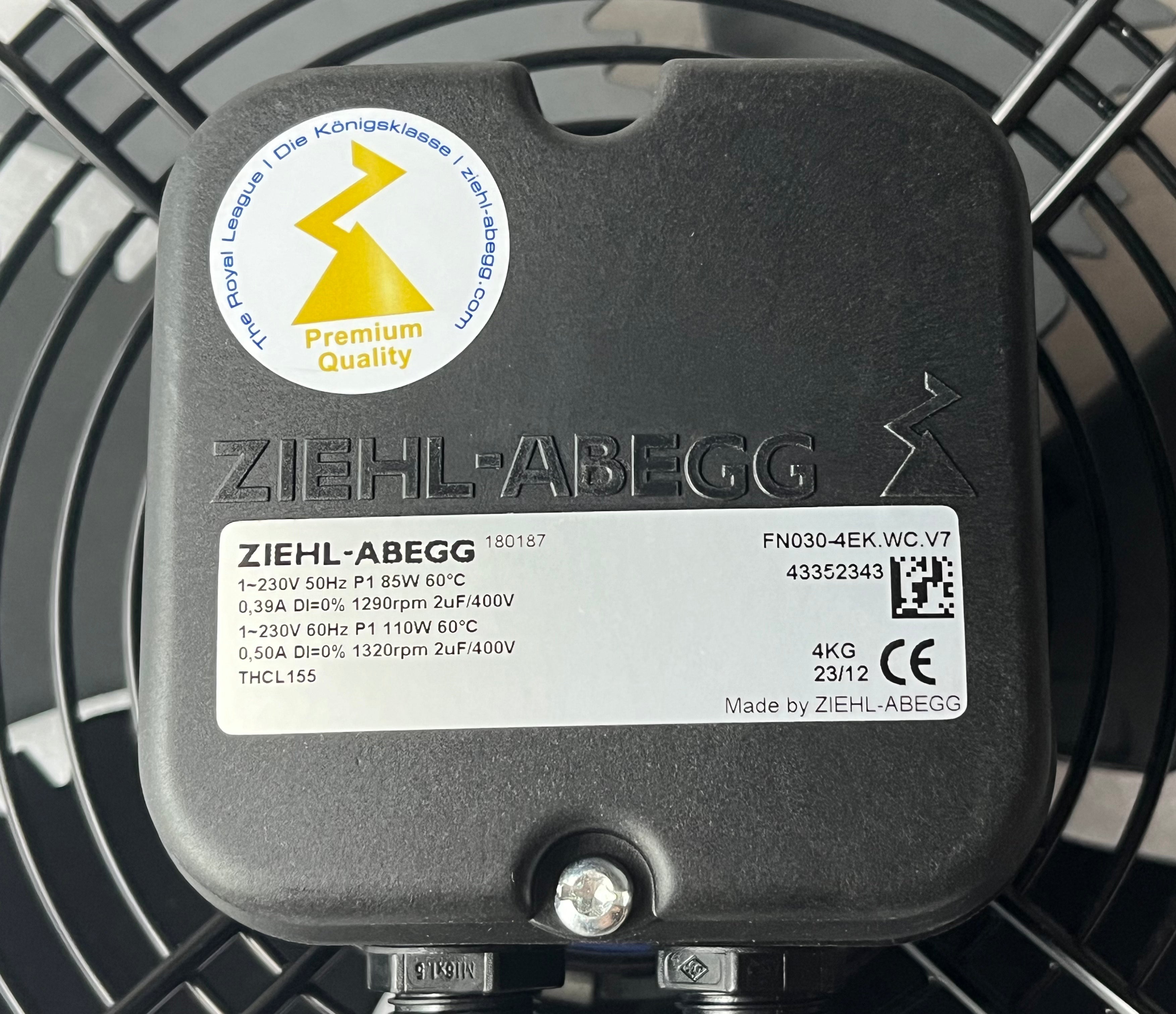 FN030-4EK.WC.V7 ZIEHL-ABEGG Axial Fan 0.09kW 230/V 0.42A 1330rpm