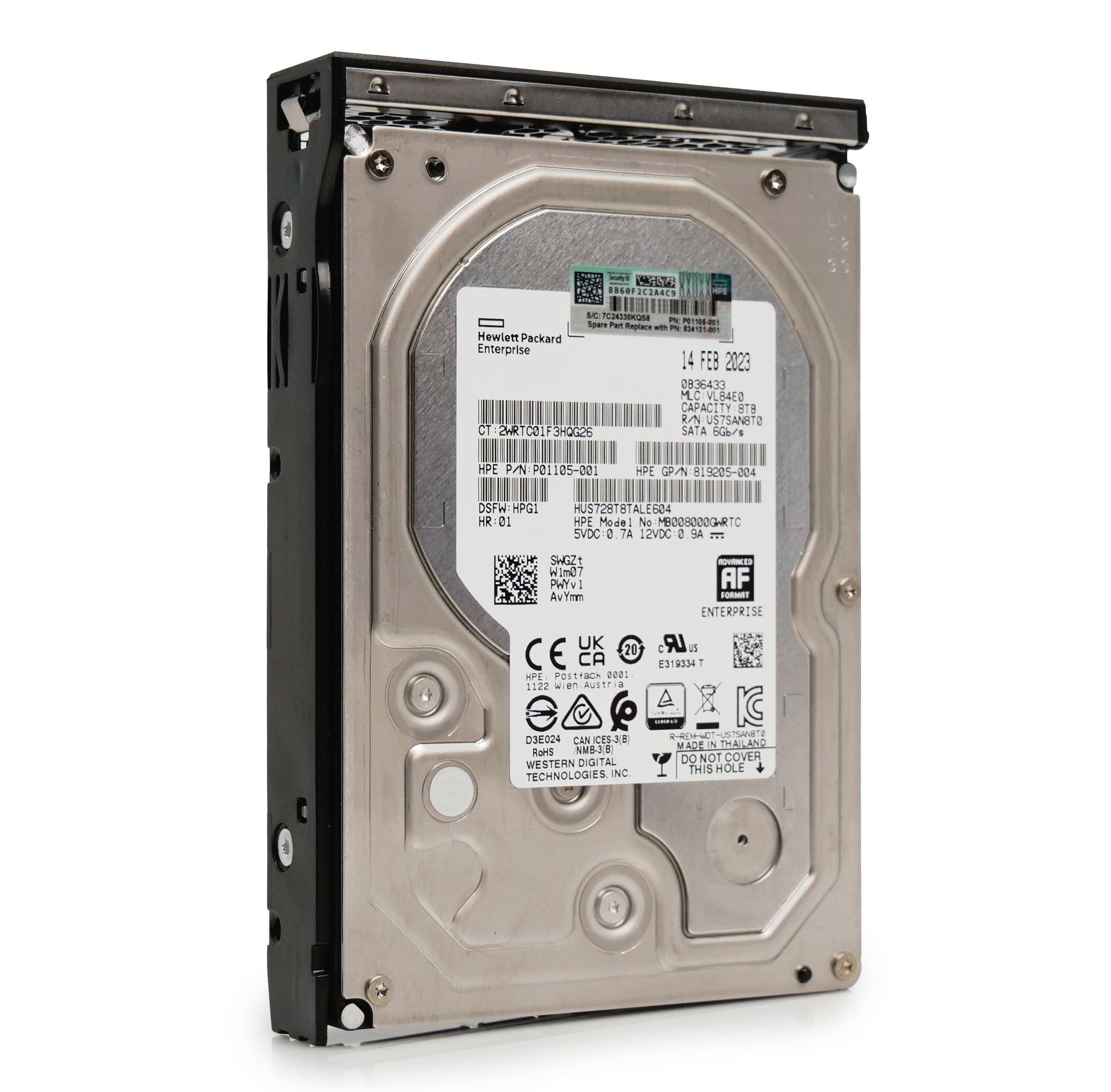 HP Generation 10 P01105-001 8TB 7.2K RPM SATA 6Gb/s 512e 3.5in Refurbished HDD