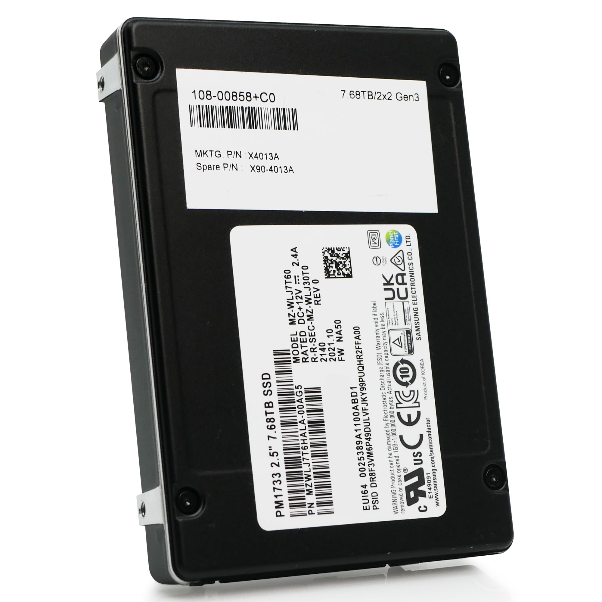 Samsung PM1733 MZWLJ7T6HALA 7.68TB 1 DWPD PCIe Gen 4.0 x4 8GB/s U.2 NVMe 2.5in Refurbished SSD