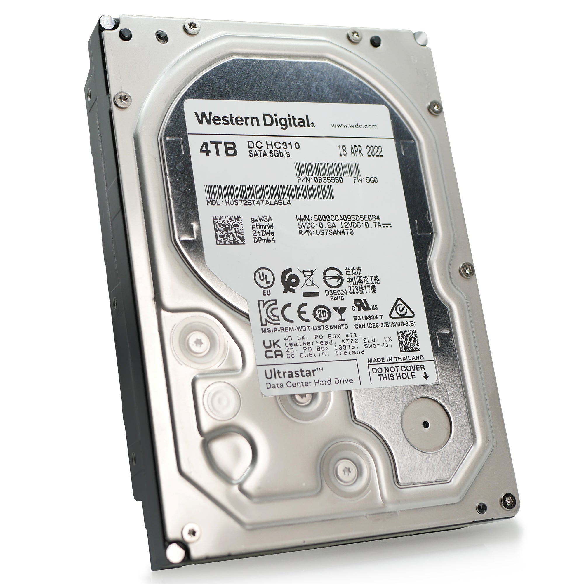 Western Digital Ultrastar DC HC310 HUS726T4TALA6L4 0B35950 4TB 7.2K RPM SATA 6Gb/s 512n 256MB 3.5" SE Hard Drive