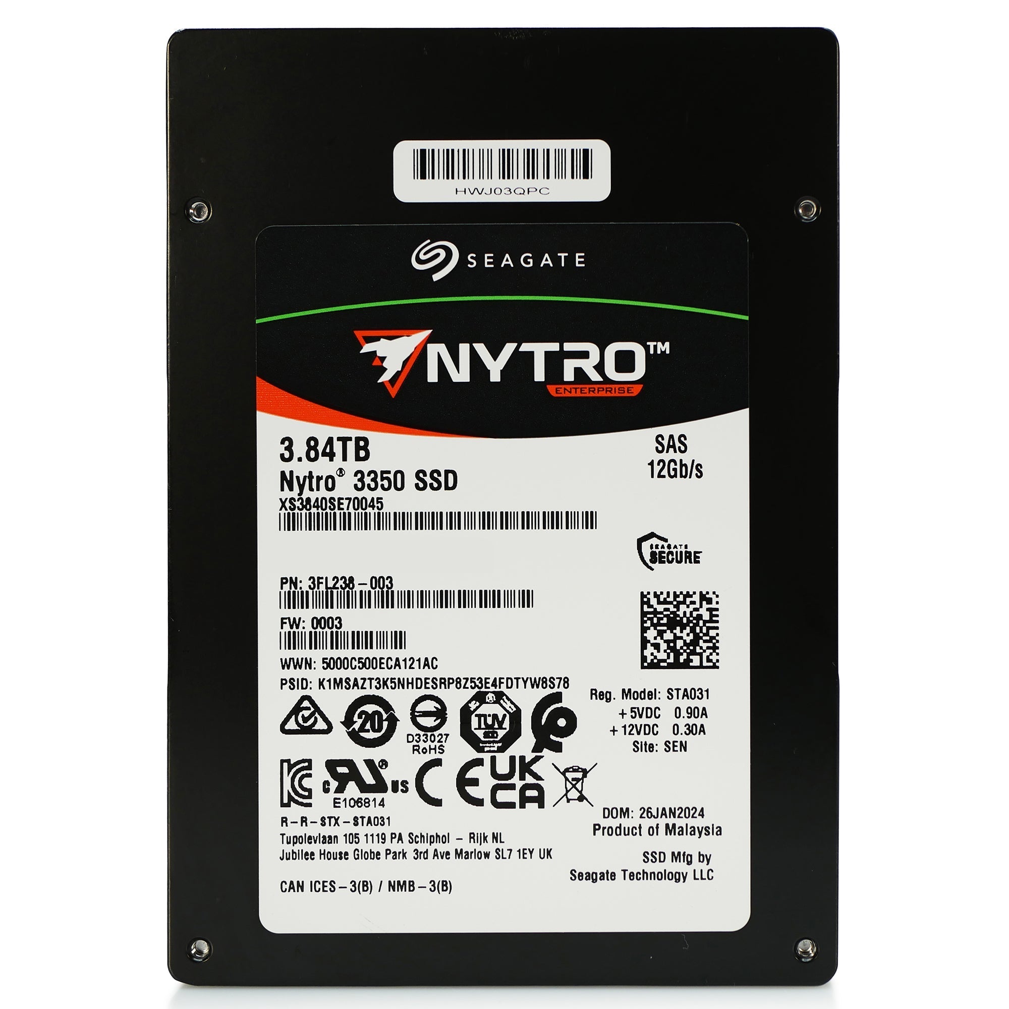 Seagate Nytro 3350 XS3840SE70045 3.84TB 1 DWPD SAS 12Gb/s 3D TLC 2.5in Solid State Drive