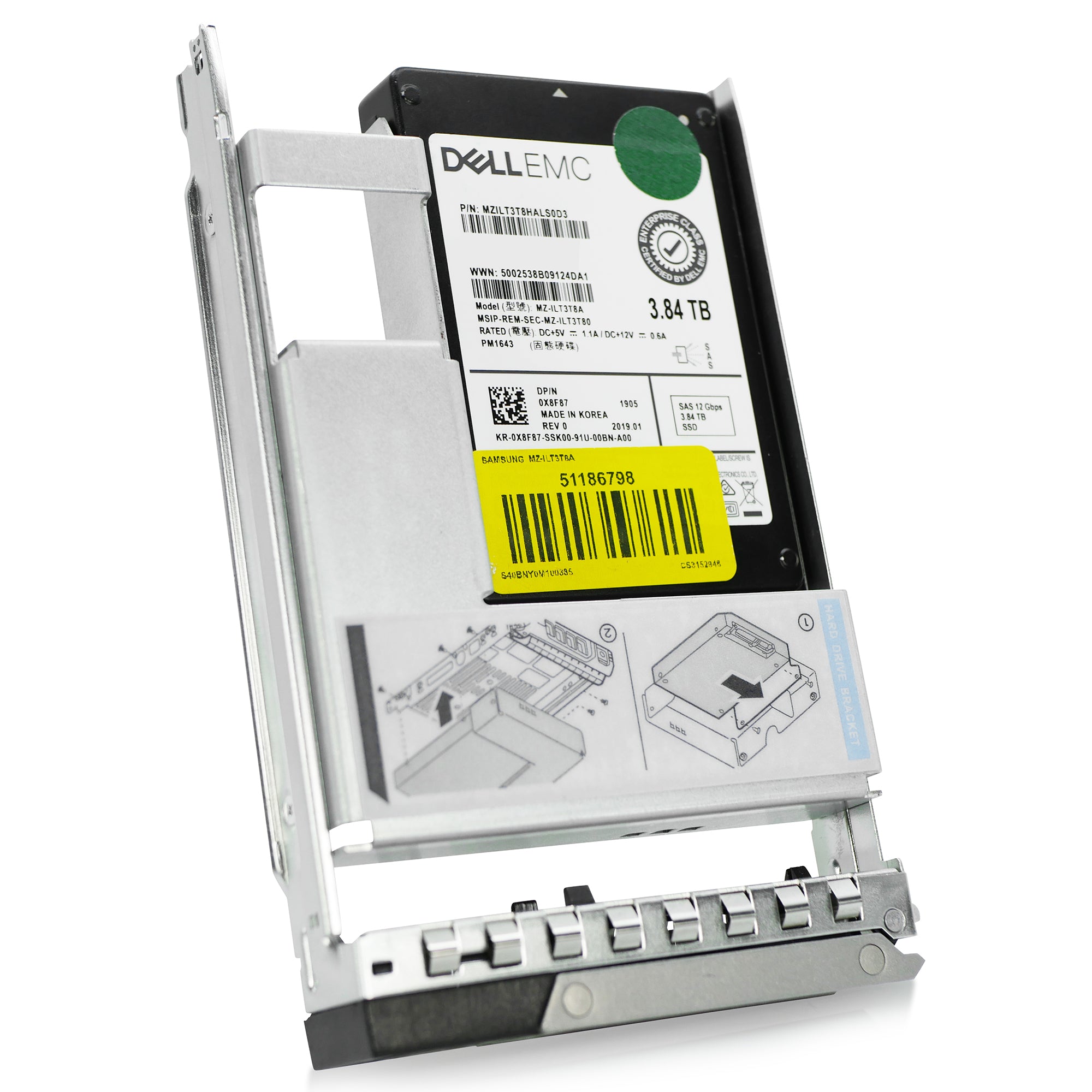 Dell G14 0X8F87 3.84TB 1 DWPD SAS 12Gb/s 3D TLC Hybrid 3.5in Refurbished SSD