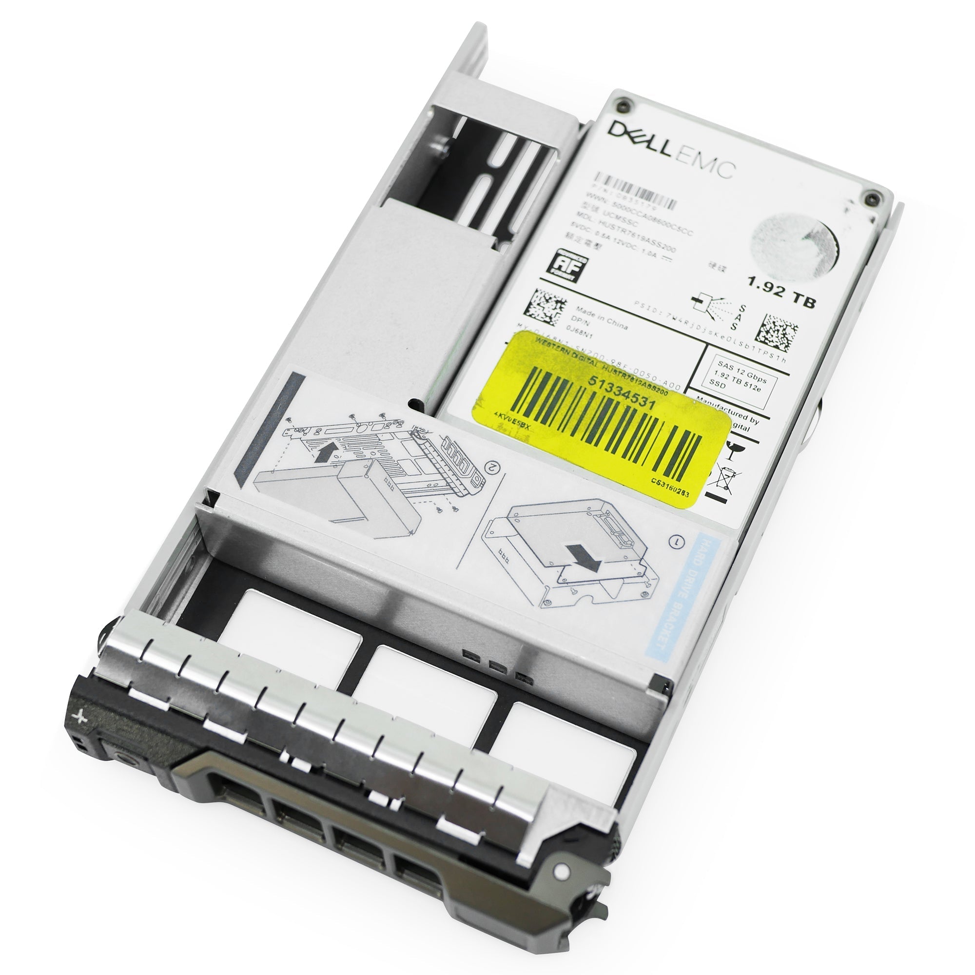 Dell G13 0J68N1 1.92TB 1 DWPD SAS 12Gb/s MLC Hybrid 3.5in Refurbished SSD