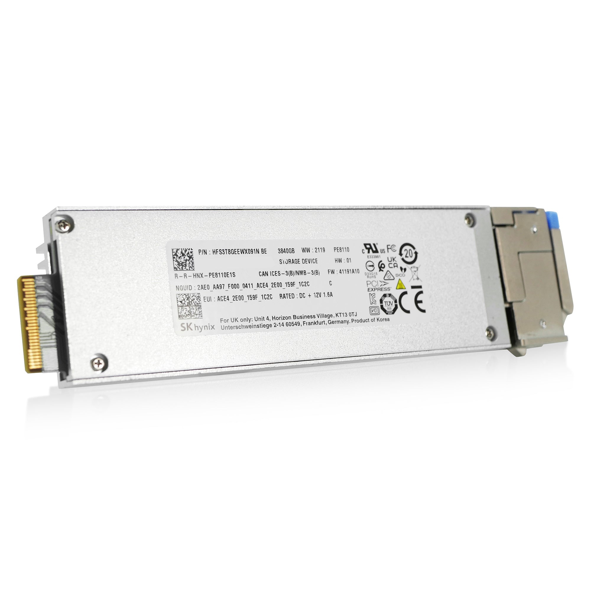 SK Hynix PE8110 HFS3T8GEEWX091N 3.84TB 1 DWPD PCIe Gen 4.0 x4 8GB/s 4D V6 TLC E1.Sin Refurbished SSD