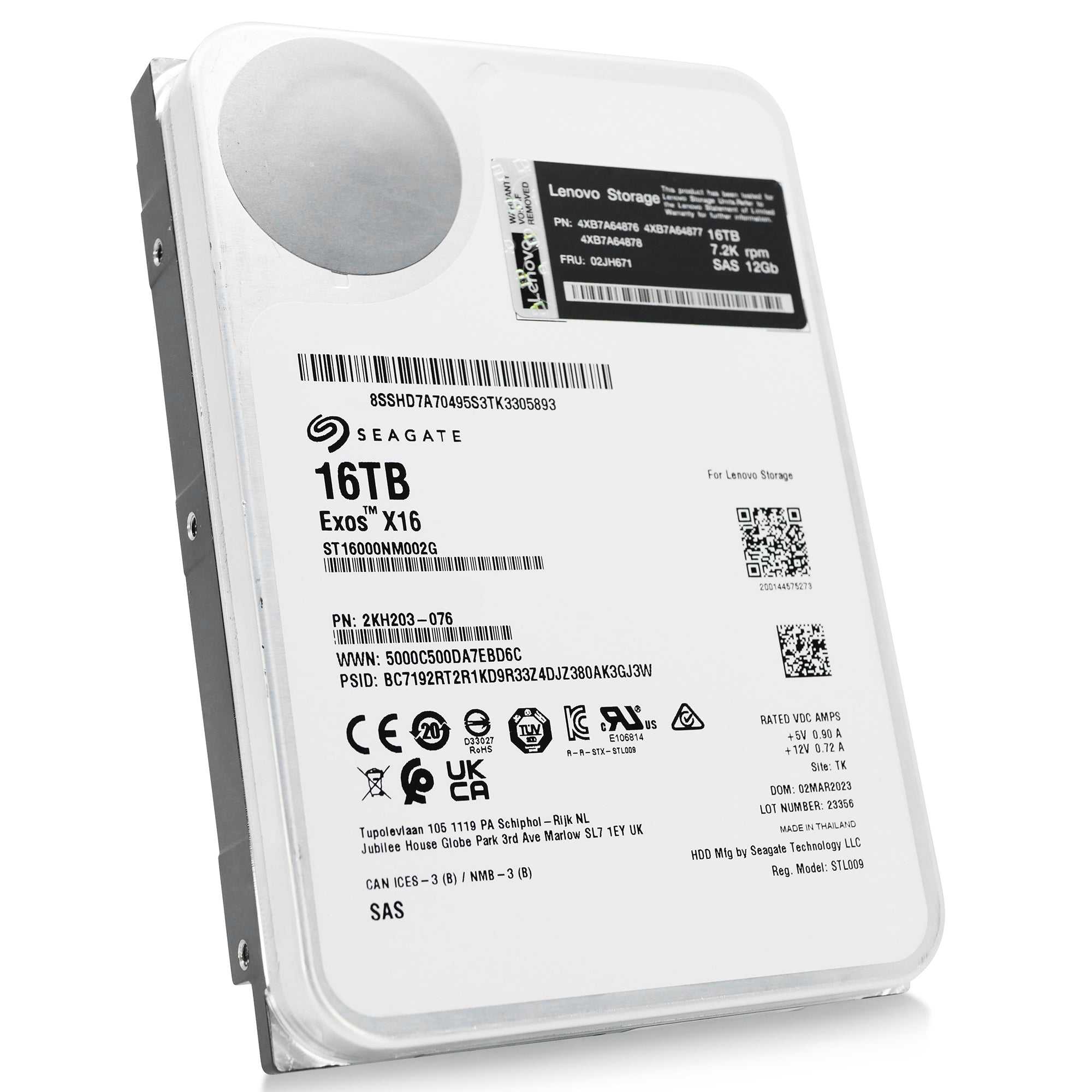 Seagate/Lenovo Exos X16 ST16000NM002G 16TB 7.2K RPM SAS 12Gb/s 512e 3.5in Hard Drive