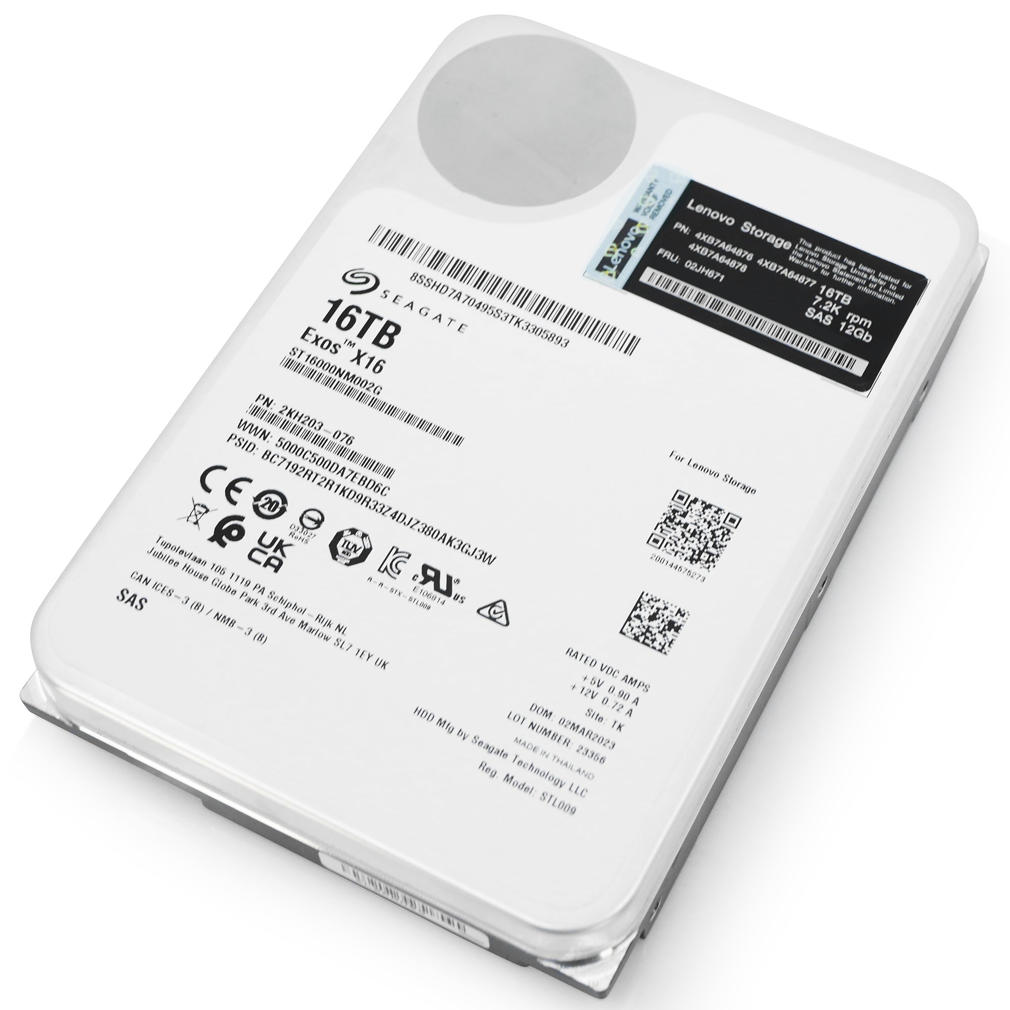 Seagate/Lenovo Exos X16 ST16000NM002G 16TB 7.2K RPM SAS 12Gb/s 512e 3.5in Hard Drive