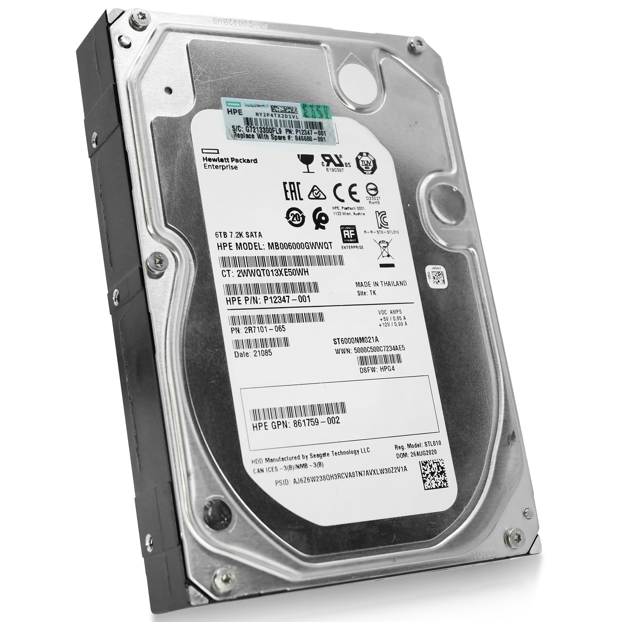 HP/Seagate Exos 7E8 ST6000NM021A 6TB 7.2K RPM SATA 6Gb/s 512e 3.5in Refurbished HDD