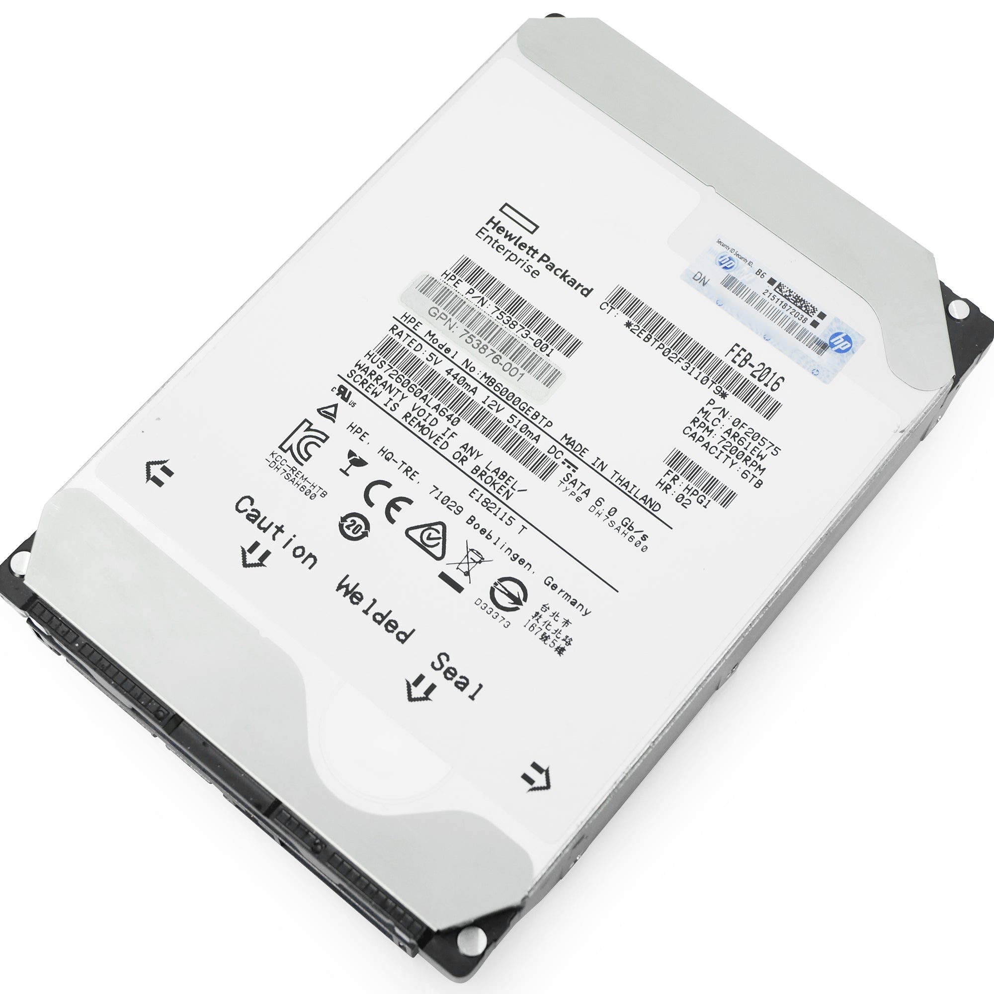 HP/HGST Ultrastar He6 HUS726060ALA640 0F20575 6TB 7.2K RPM SATA 6Gb/s 512n 3.5in Refurbished HDD