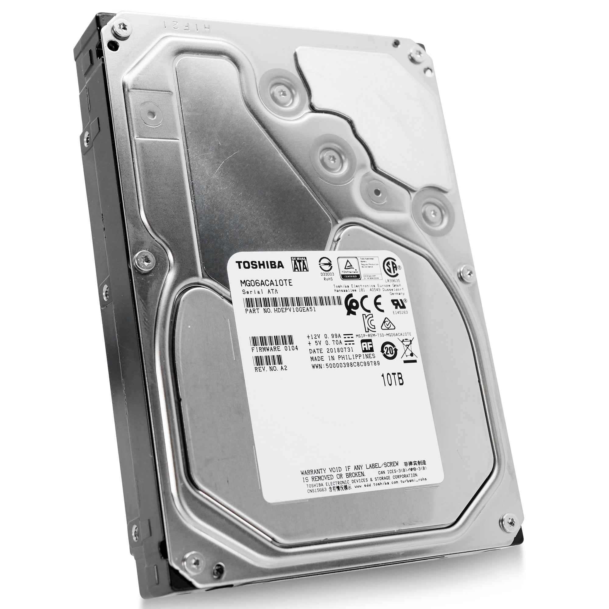 Toshiba MG06 MG06ACA10TE 10TB 7.2K RPM SATA 6Gb/s 512e Enterprise 3.5in Refurbished HDD
