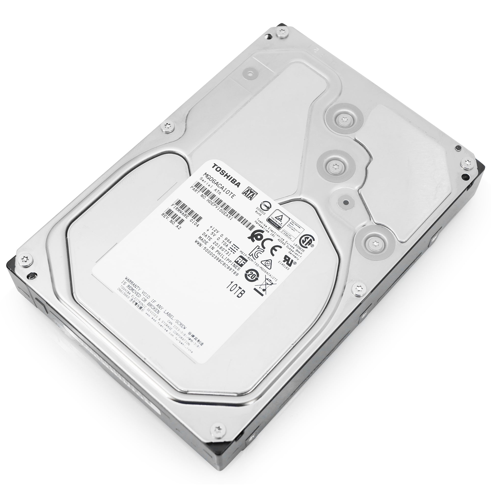 Toshiba MG06 MG06ACA10TE 10TB 7.2K RPM SATA 6Gb/s 512e Enterprise 3.5in Refurbished HDD