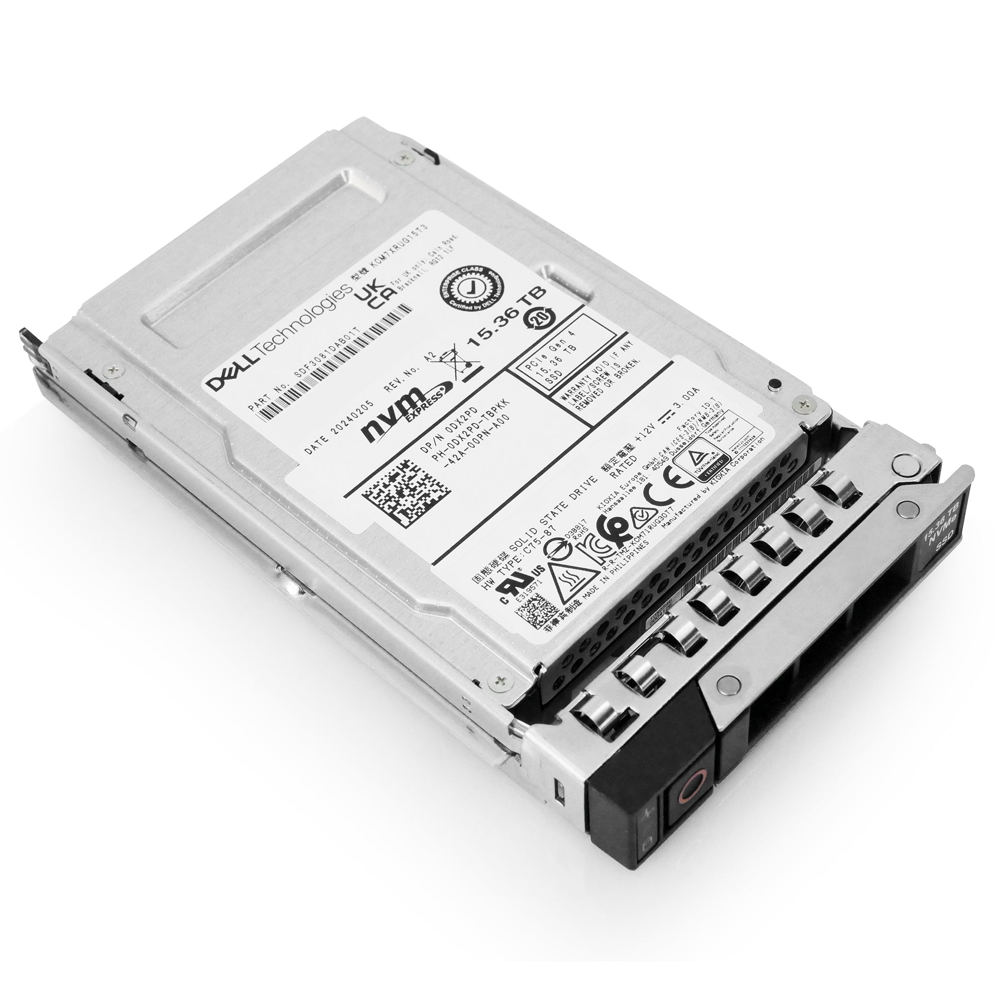 Dell G14 0DX2PD 15.36TB 1 DWPD PCIe Gen 4.0 x4 8GB/s Mixed Use U.2 NVMe 3D TLC 2.5in Solid State Drive