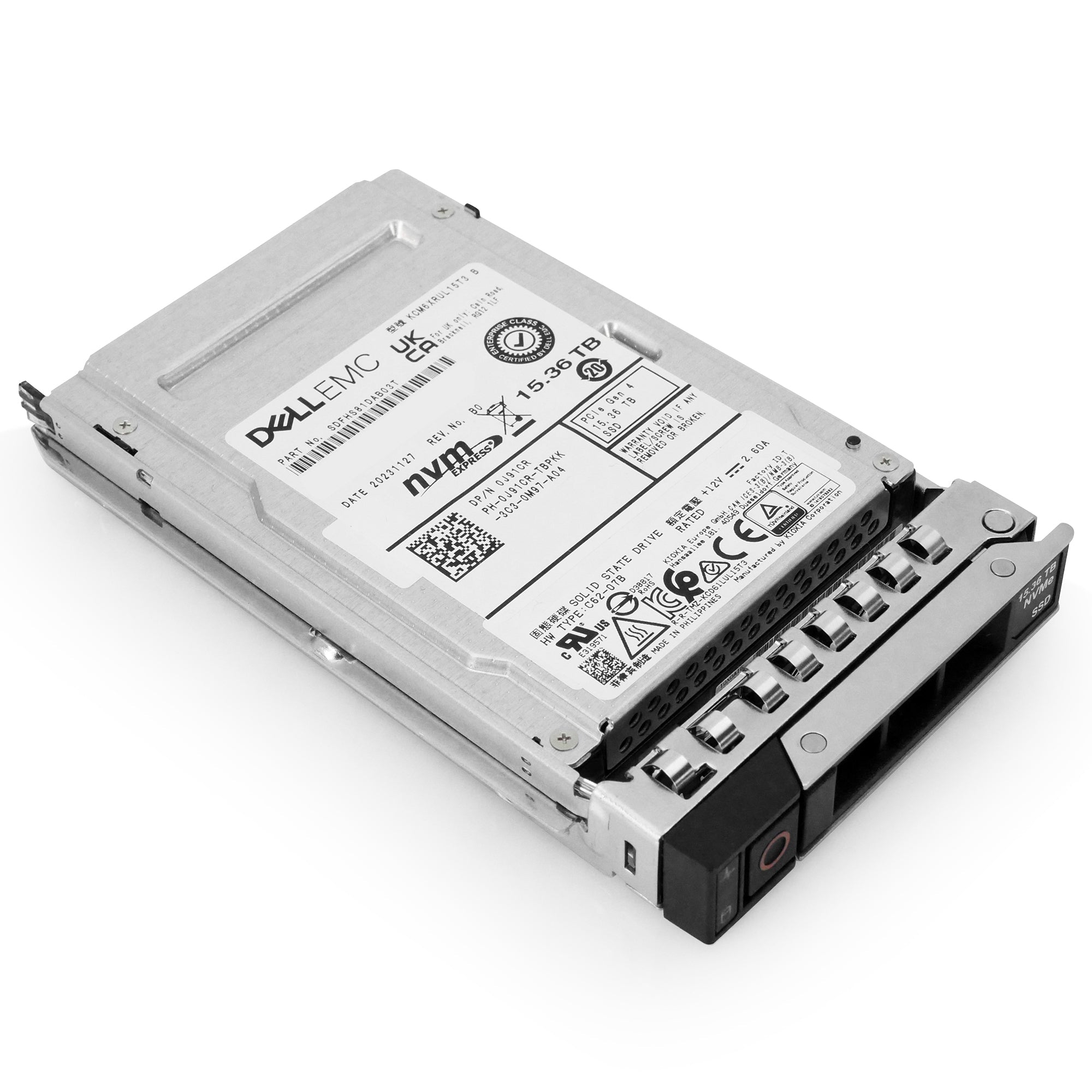 Dell G14 0J91CR 15.36TB 1 DWPD PCIe Gen 4.0 x4 8GB/s 3D TLC U.3 NVMe 2.5in Solid State Drive