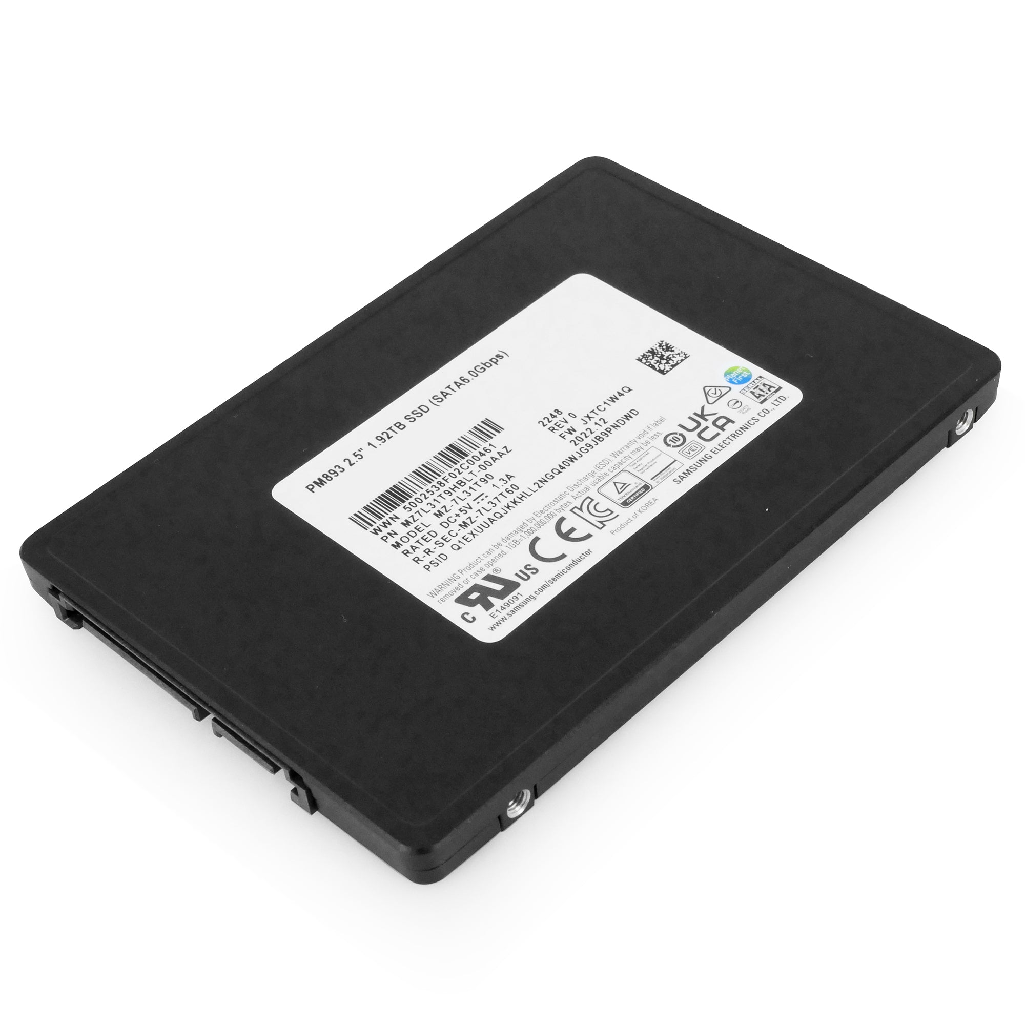 Samsung PM893 MZ7L31T9HBLT MZ-7L31T90 1.92TB 3,504 TBW SATA 6Gb/s V-NAND TLC 2.5in Solid State Drive