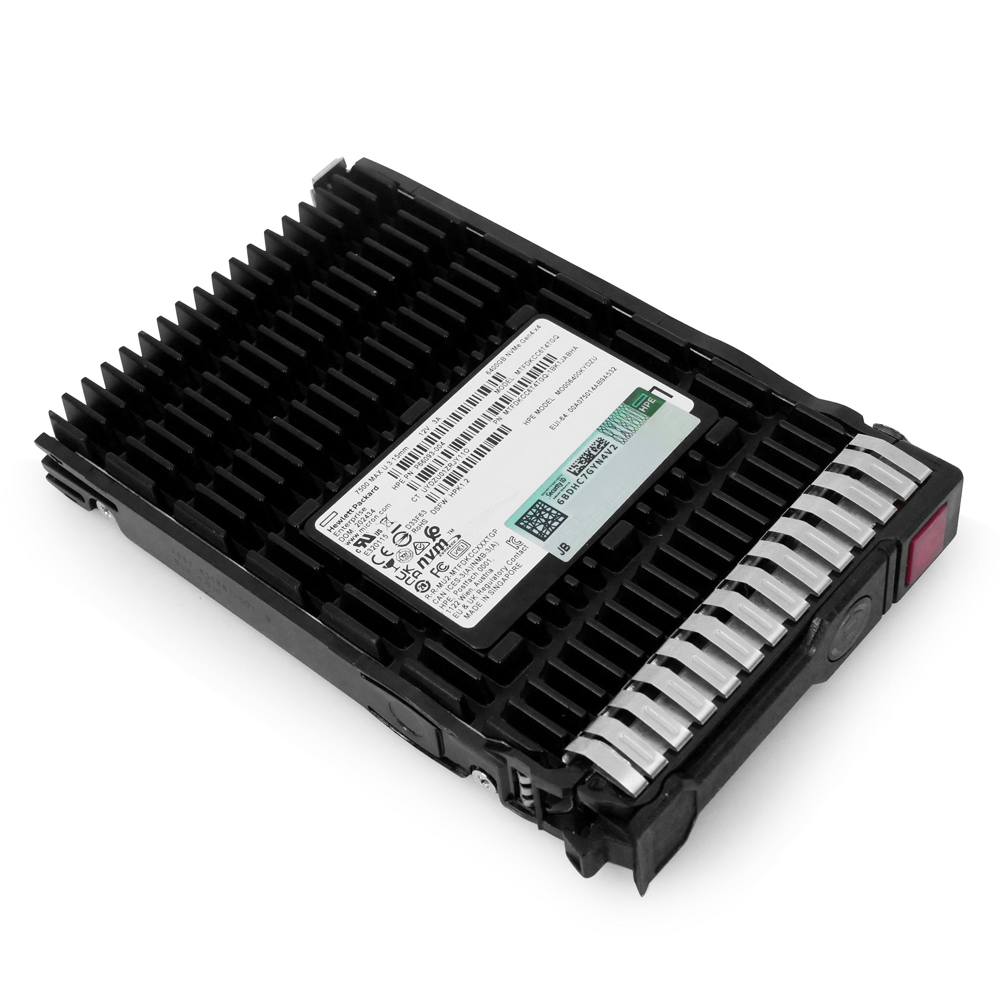 HP Generation 8 P66093-004 6.4TB 3 DWPD PCIe Gen 4.0 x4 8GB/s 3D TLC U.3 NVMe 2.5in Recertified Solid State Drive