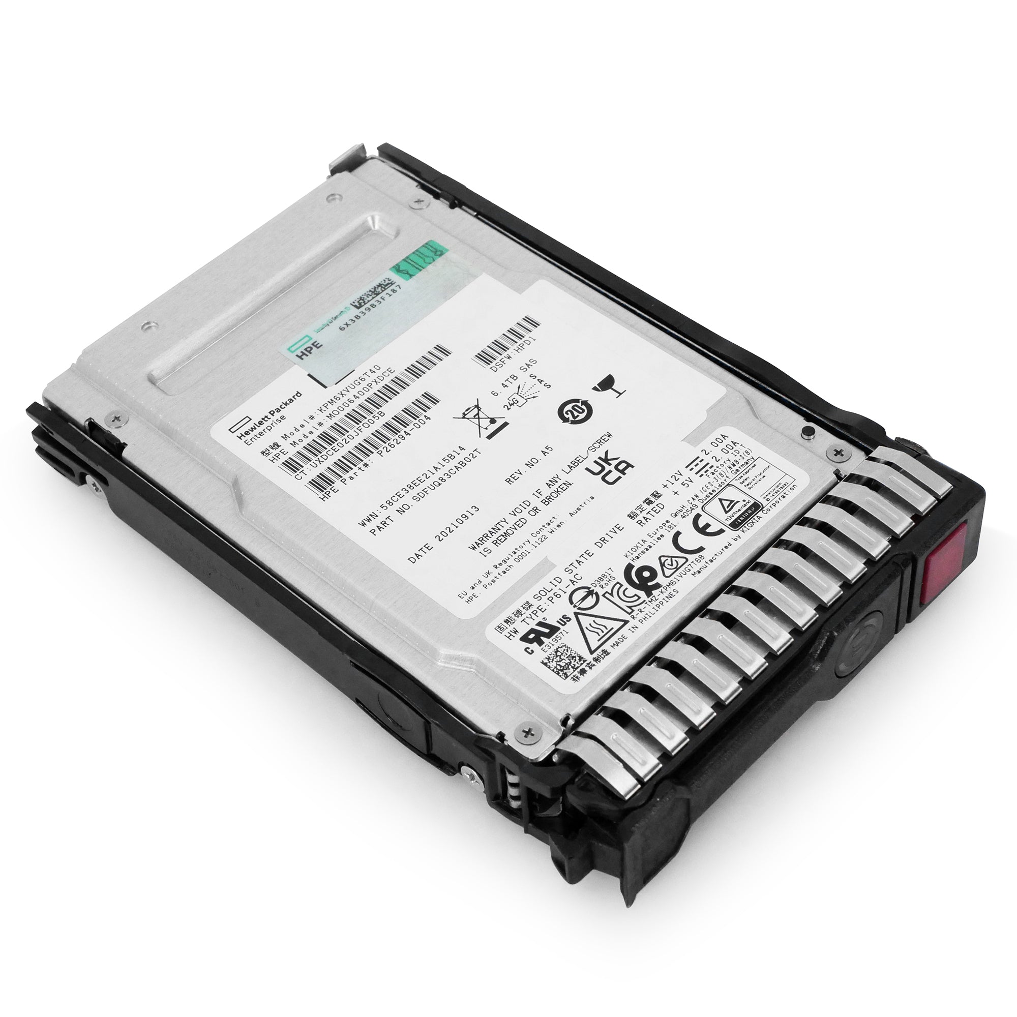 HP Generation 8 MO006400PXDCE P26294-004 6.4TB 3 DWPD SAS-4 24Gb/s 3D TLC 2.5in Refurbished SSD