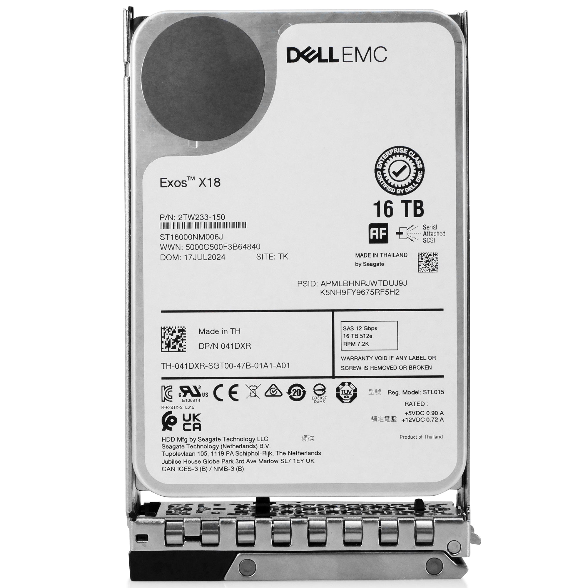 Dell G14 041DXR 16TB 7.2K RPM SAS 12Gb/s 512e 3.5in Hard Drive