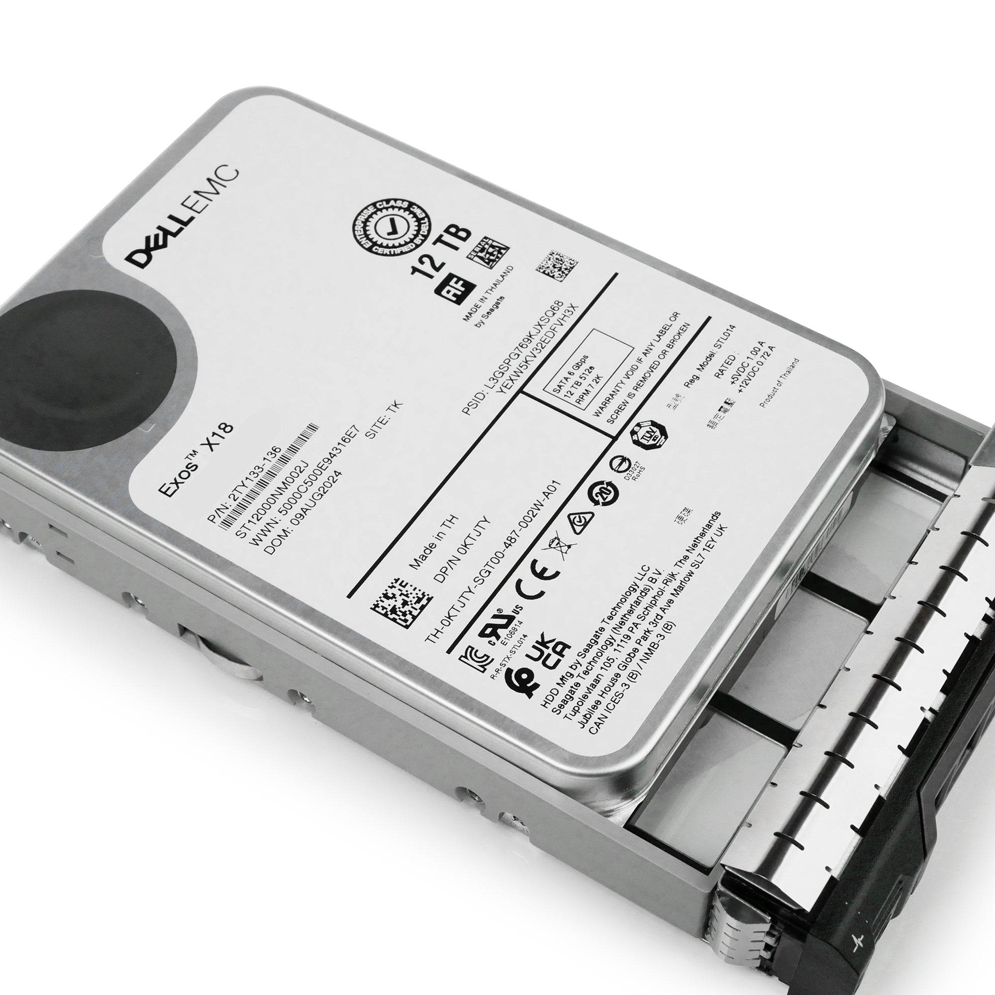 Dell G13 0KTJTY 12TB 7.2K RPM SATA 6Gb/s 512e 3.5in Hard Drive