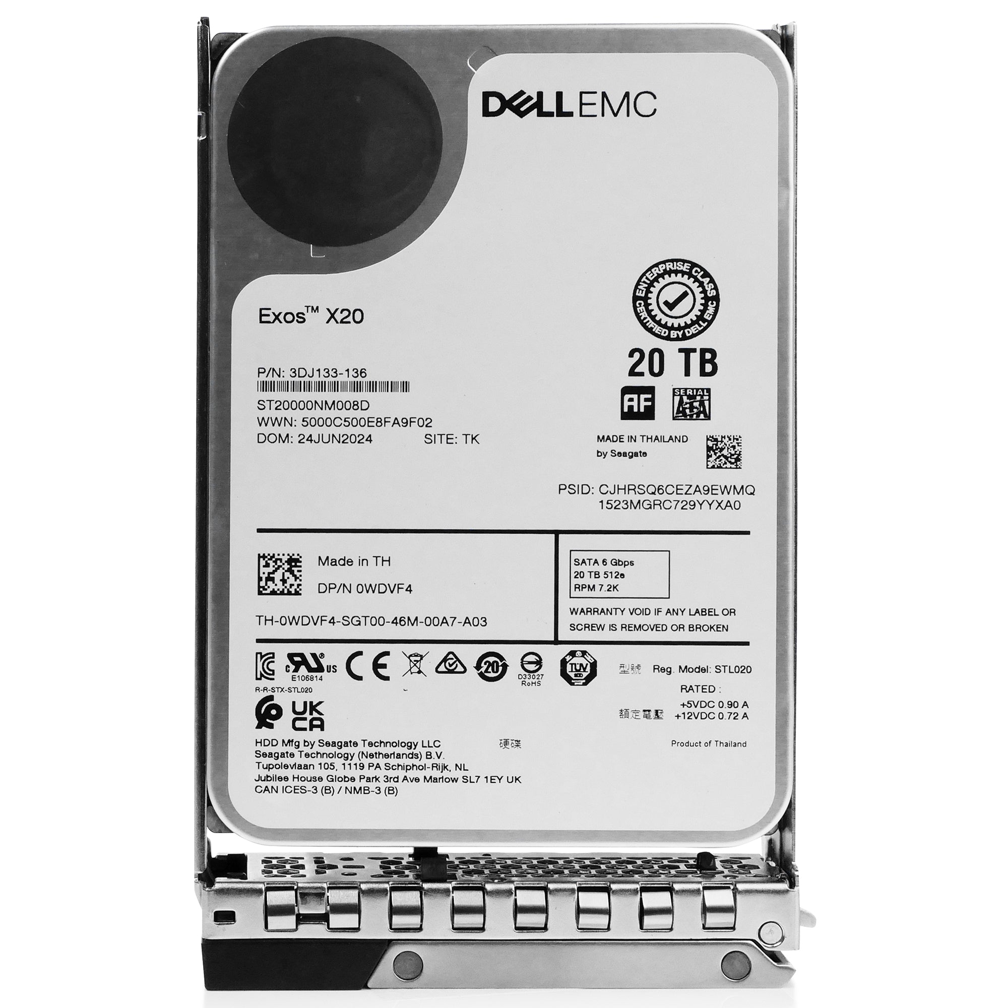 Dell G14 161-BBSX 20TB 7.2K RPM SATA 6Gb/s 512e 3.5in Hard Drive