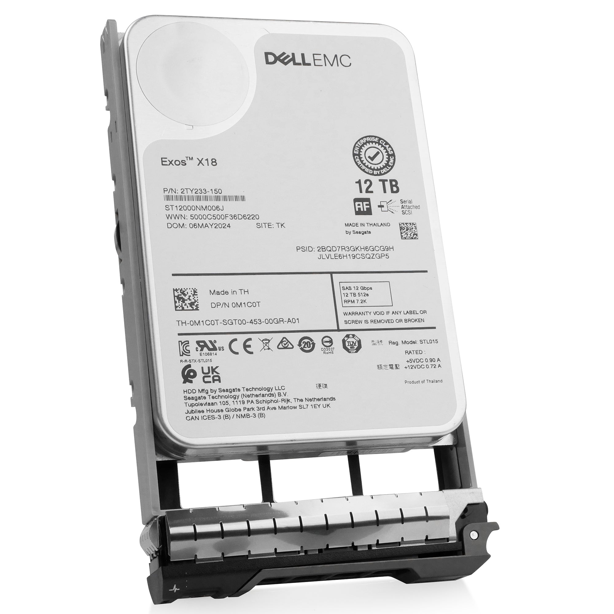 Dell G13 0M1C0T 12TB 7.2K RPM SAS 12Gb/s 512e 3.5in Hard Drive