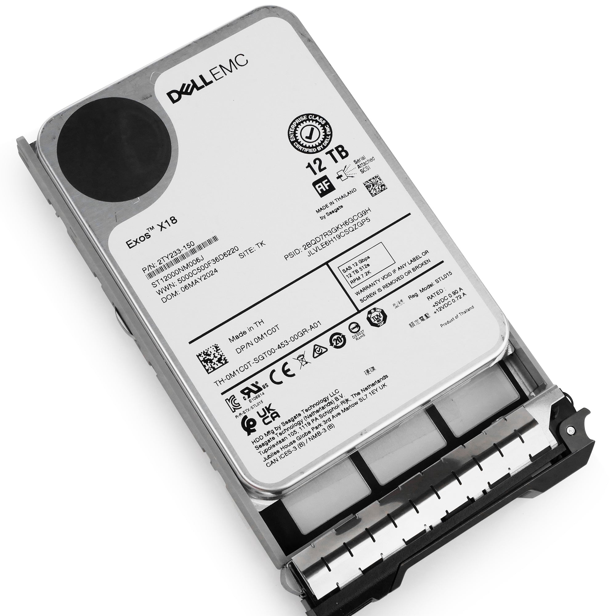 Dell G13 2TNTT 12TB 7.2K RPM SAS 12Gb/s 512e 3.5in Hard Drive