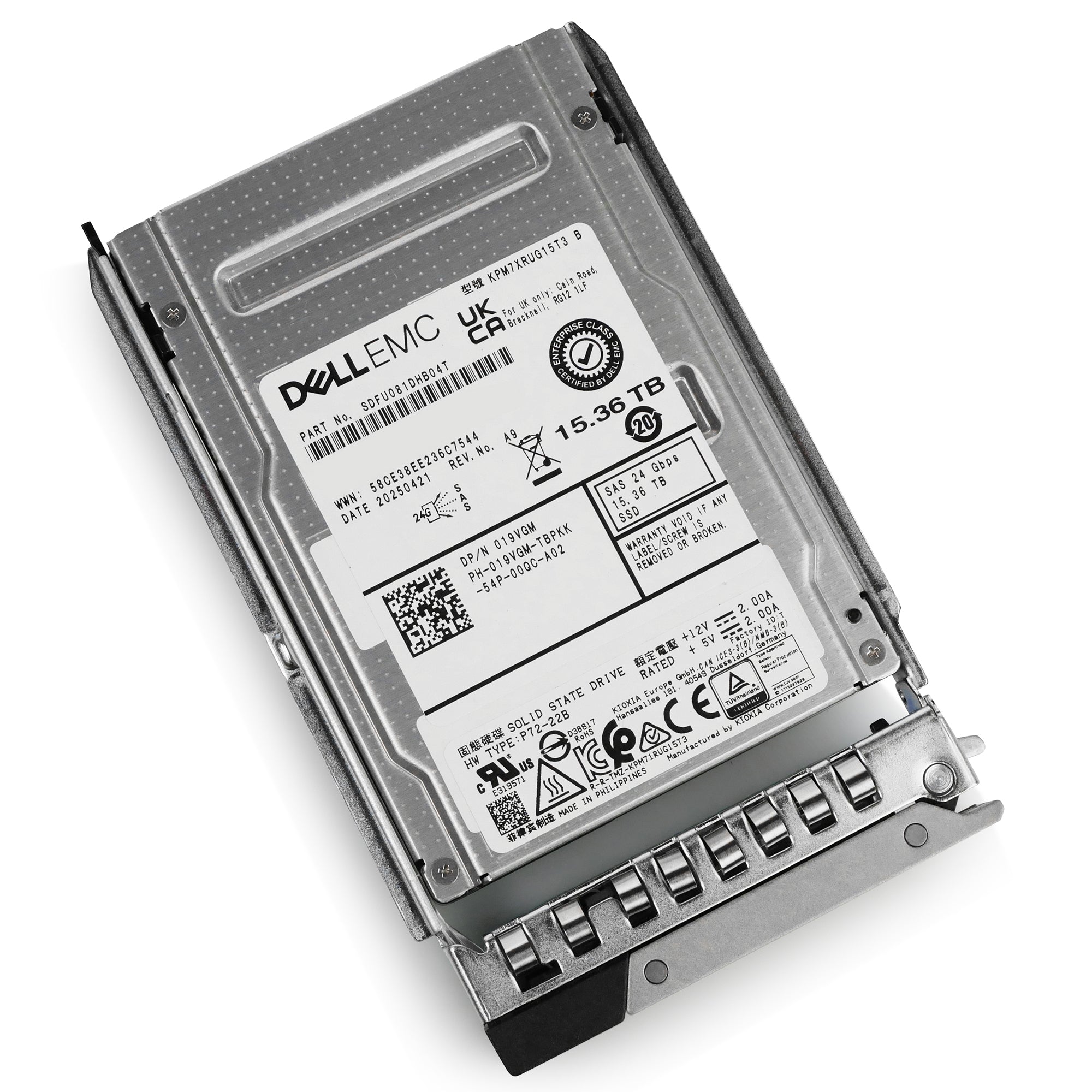 Dell G14 5WPFT 15.36TB 1 DWPD SAS-4 24Gb/s Read Intensive 3D TLC 2.5in Solid State Drive